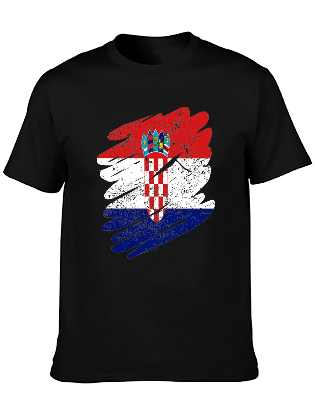 Croatian Flag Graphic T-Shirt - Grunge Style