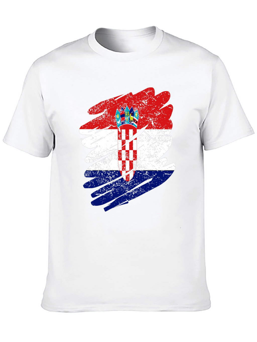 Croatian Flag Graphic T-Shirt - Grunge Style