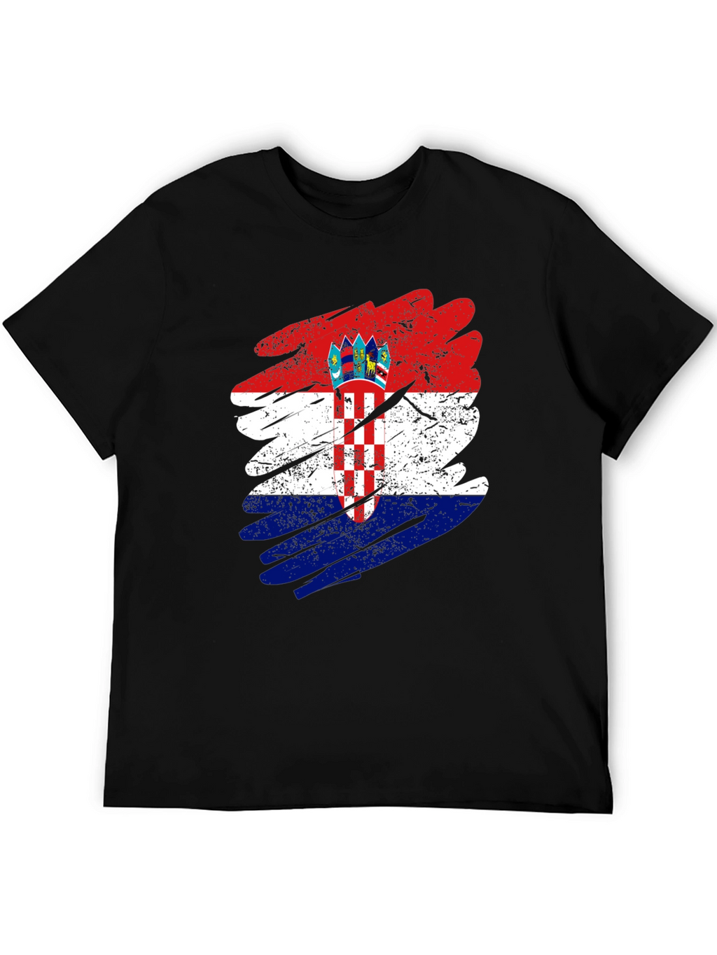 Croatian Flag Graphic T-Shirt - Grunge Style