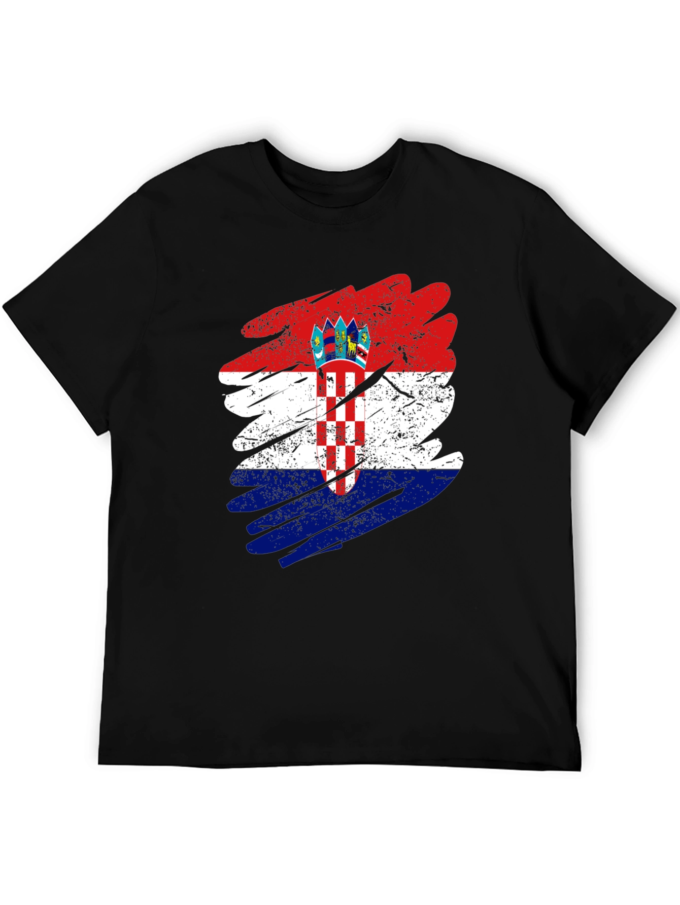 Croatian Flag Graphic T-Shirt - Grunge Style