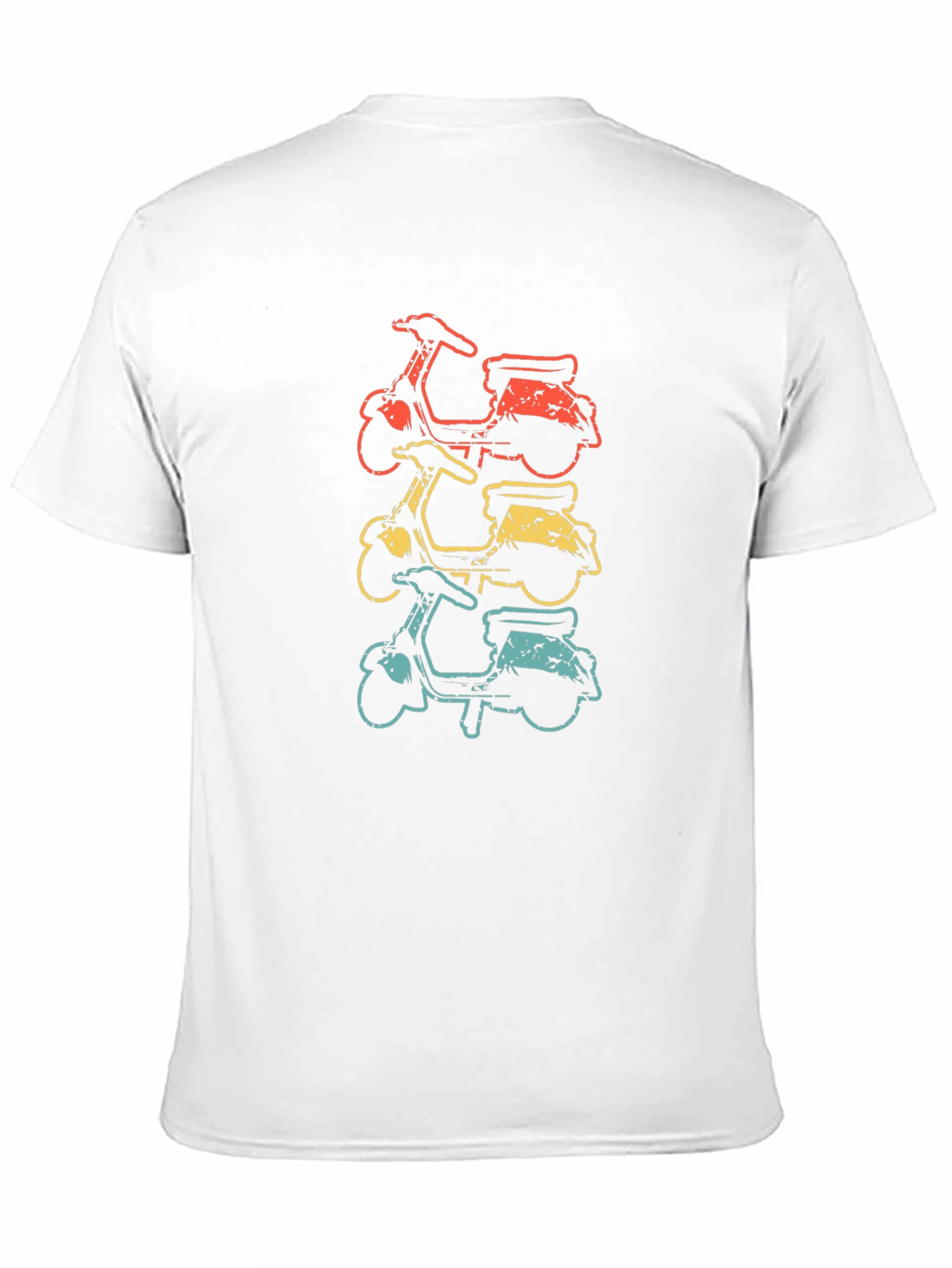 Retro Scooter Stack Graphic Tee - Vintage Style