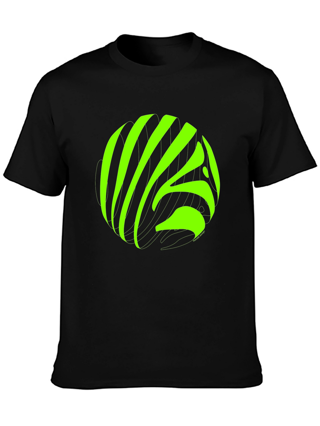 Abstract Neon Graphic Black T-Shirt