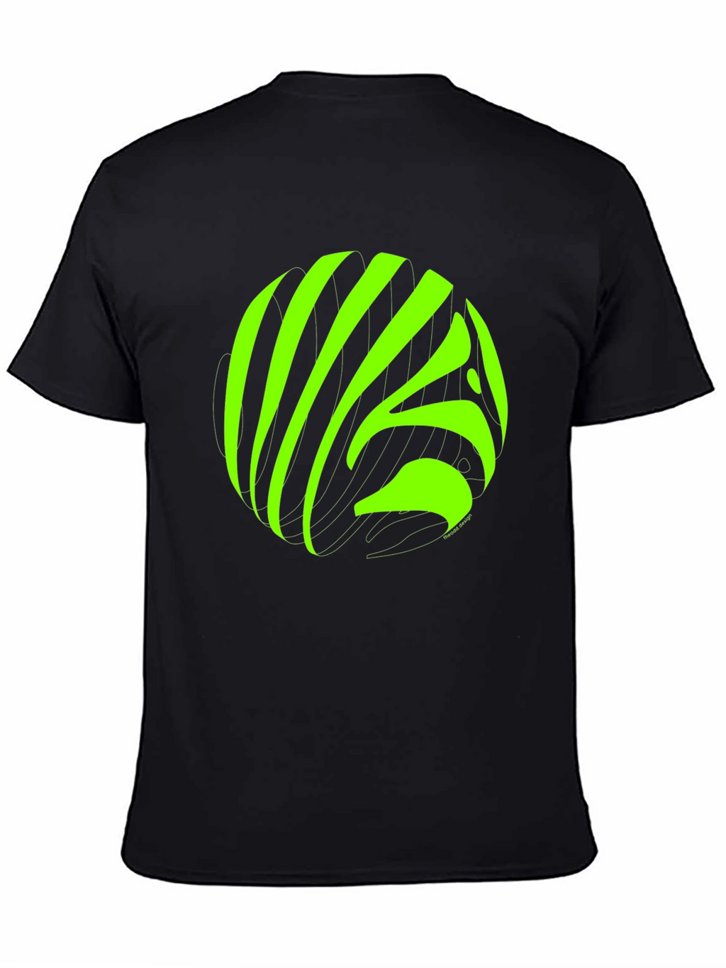 Abstract Neon Graphic Black T-Shirt