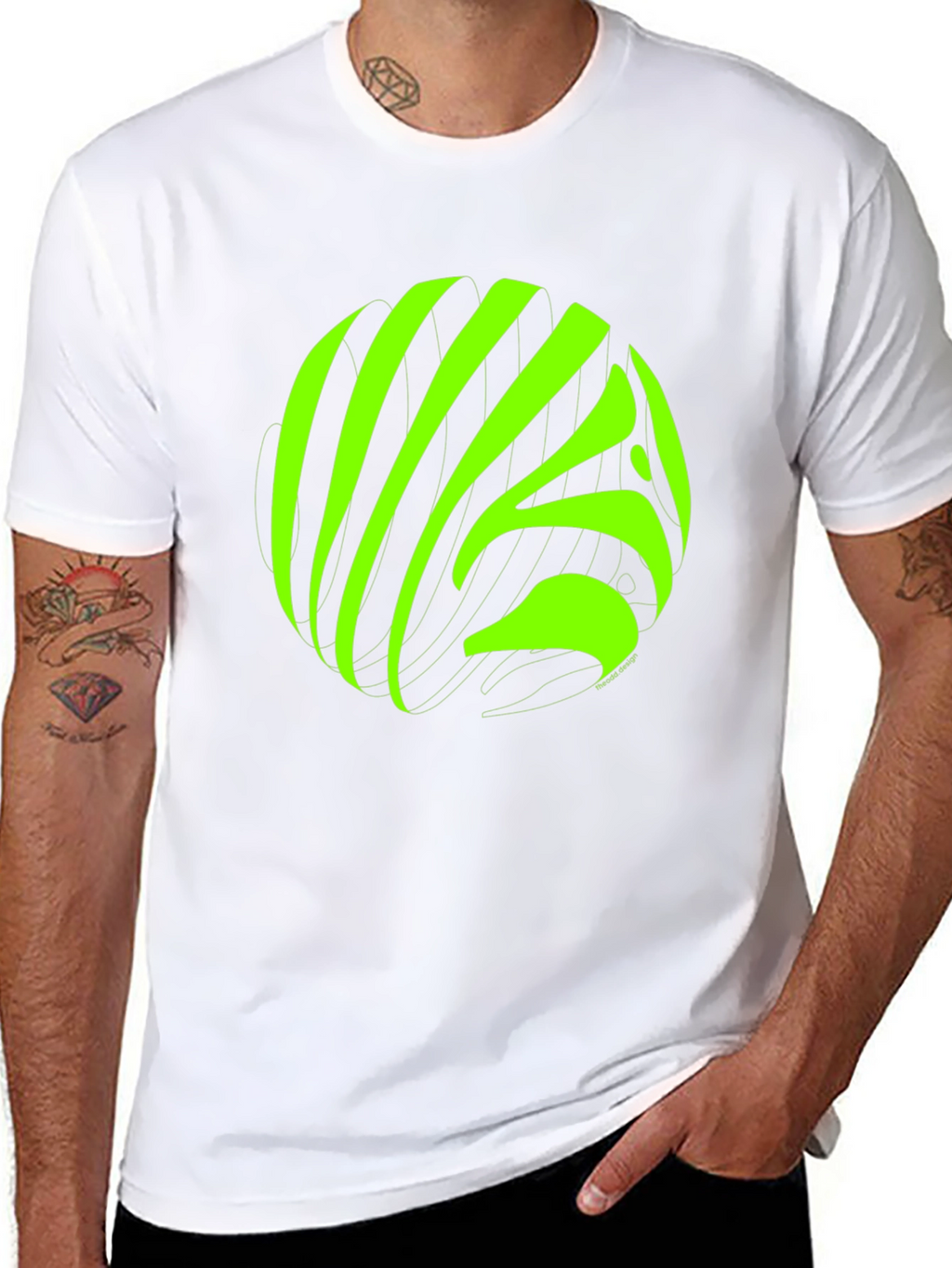 Abstract Neon Graphic Black T-Shirt