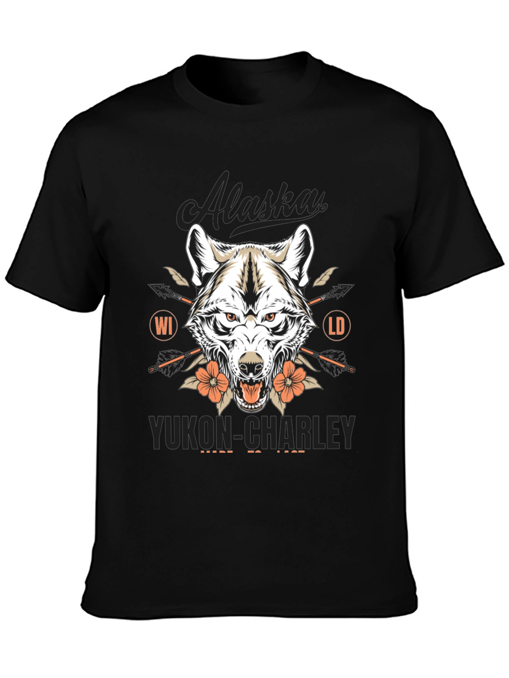 Alaska Yukon Charley Wolf Graphic T-Shirt