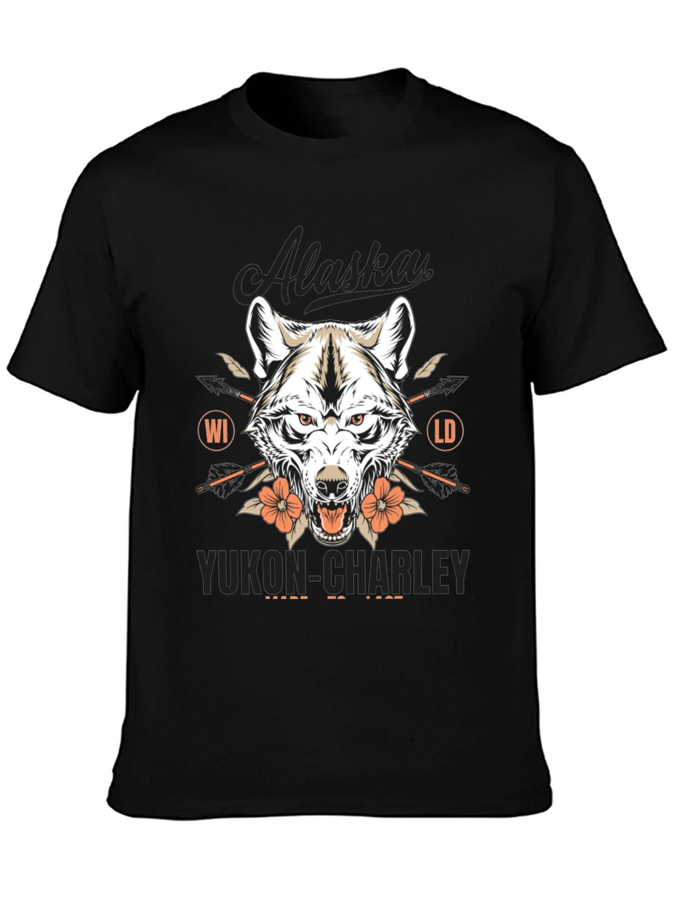 Alaska Yukon Charley Wolf Graphic T-Shirt