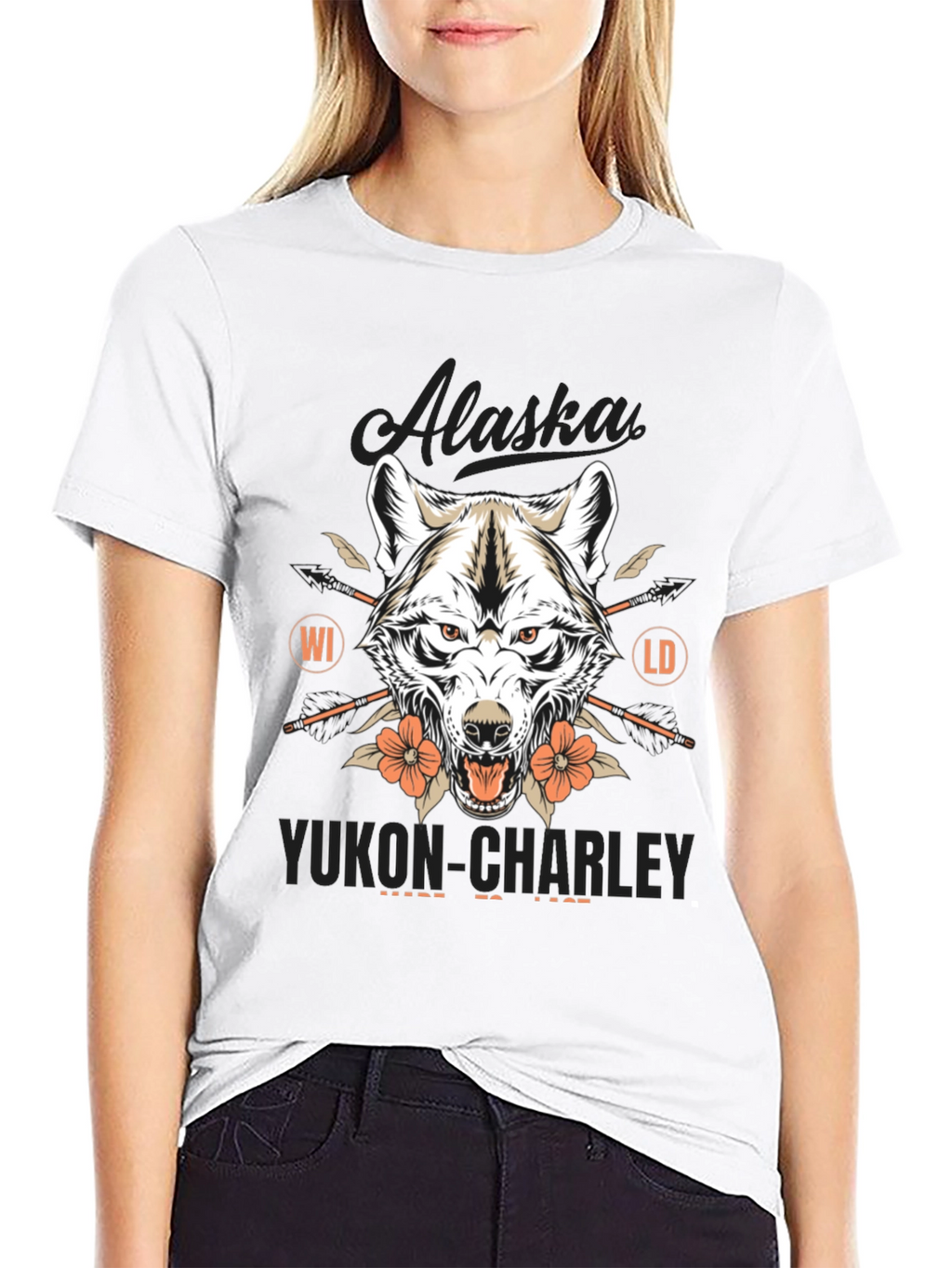 Alaska Yukon Charley Wolf Graphic T-Shirt