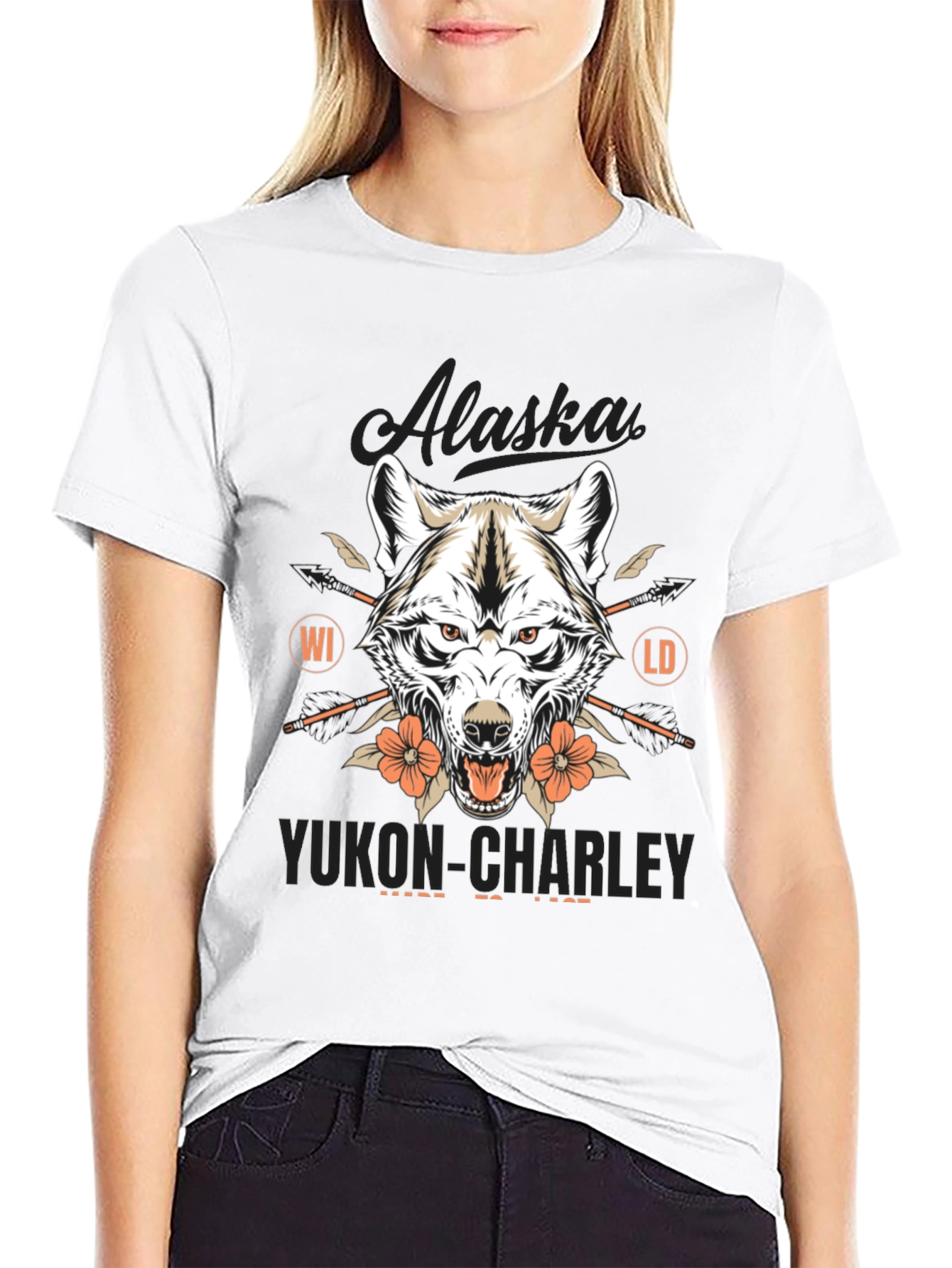 Alaska Yukon Charley Wolf Graphic T-Shirt