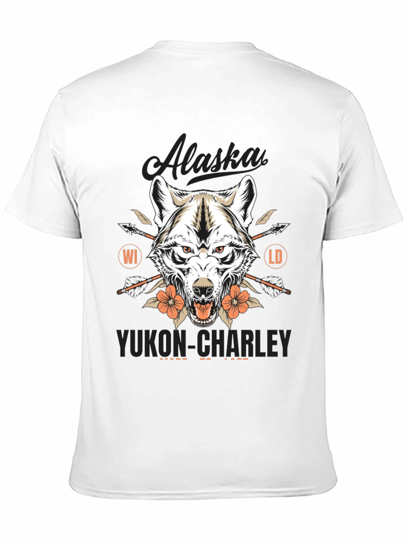 Alaska Yukon Charley Wolf Graphic T-Shirt
