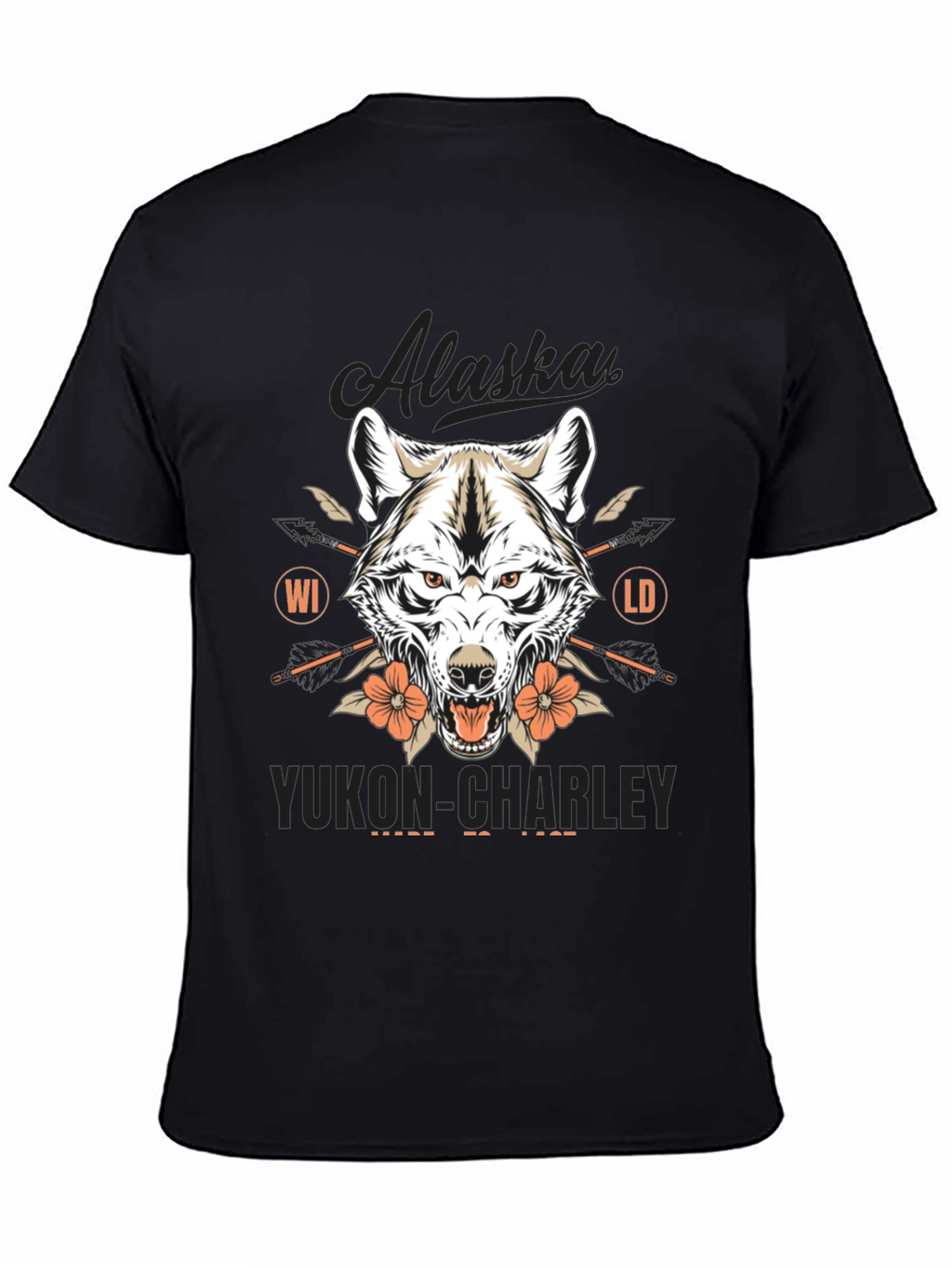 Alaska Yukon Charley Wolf Graphic T-Shirt