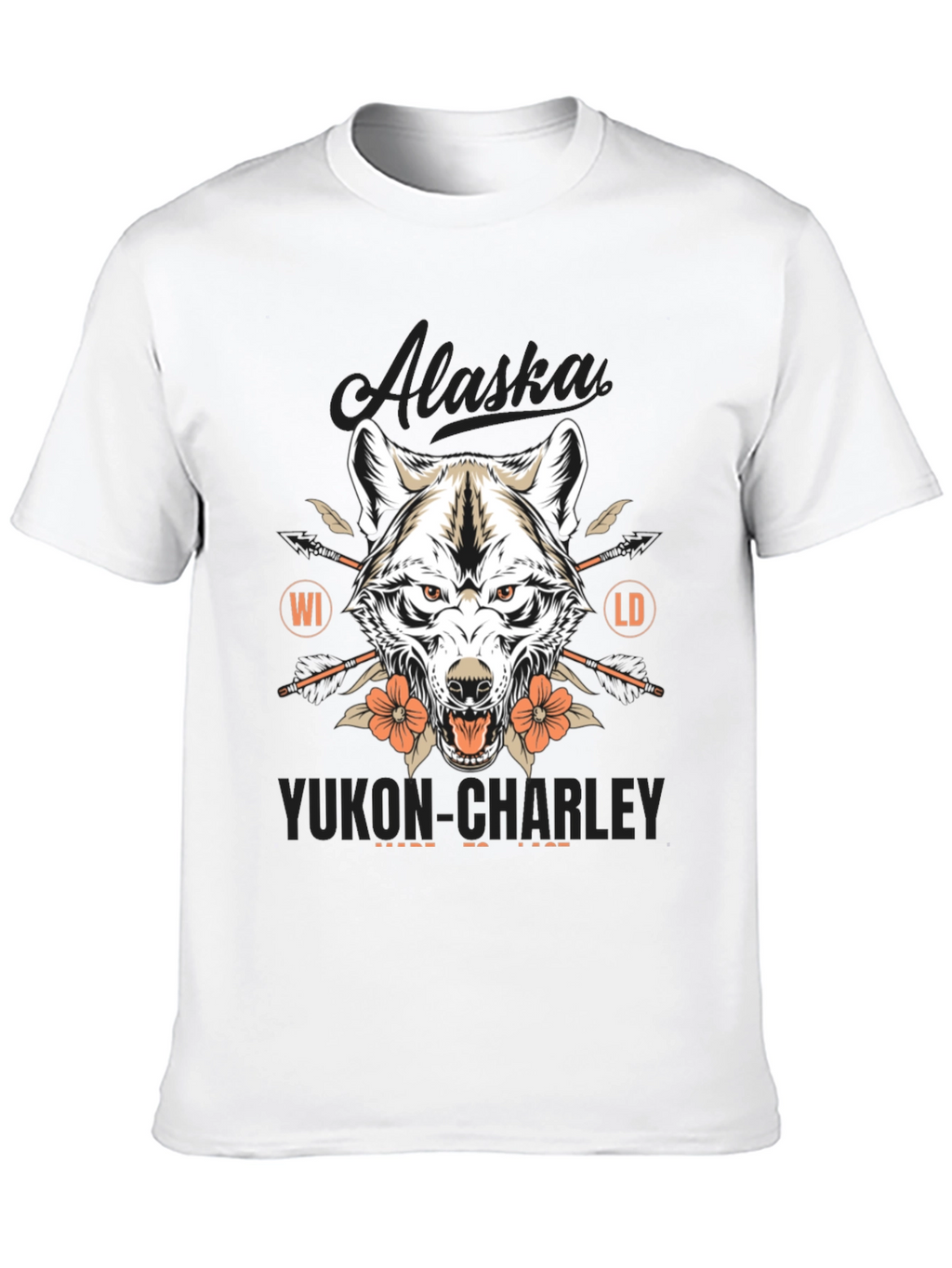 Alaska Yukon Charley Wolf Graphic T-Shirt