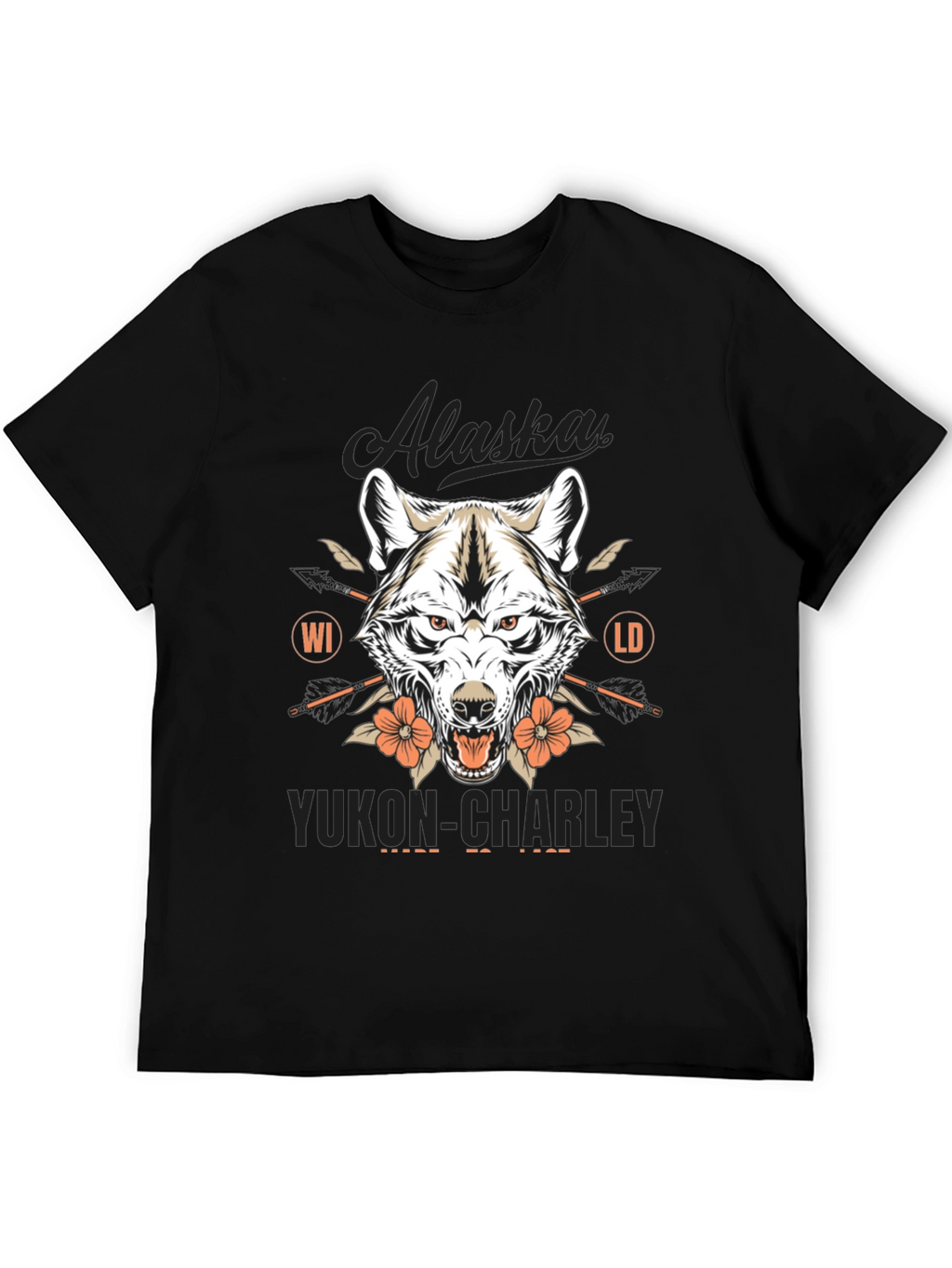 Alaska Yukon Charley Wolf Graphic T-Shirt