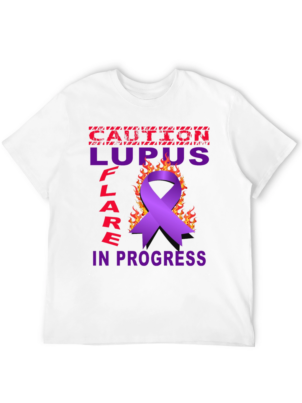 Lupus Awareness T-Shirt - Caution Flare in Progress