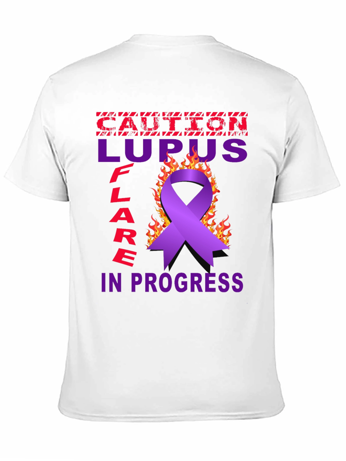 Lupus Awareness T-Shirt - Caution Flare in Progress