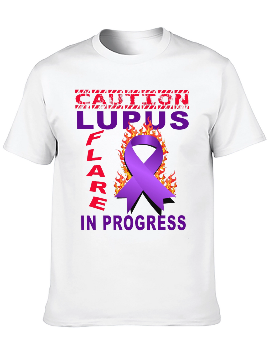 Lupus Awareness T-Shirt - Caution Flare in Progress