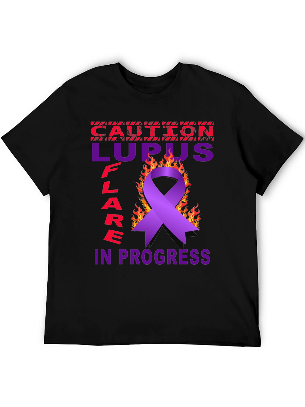Lupus Awareness T-Shirt - Caution Flare in Progress