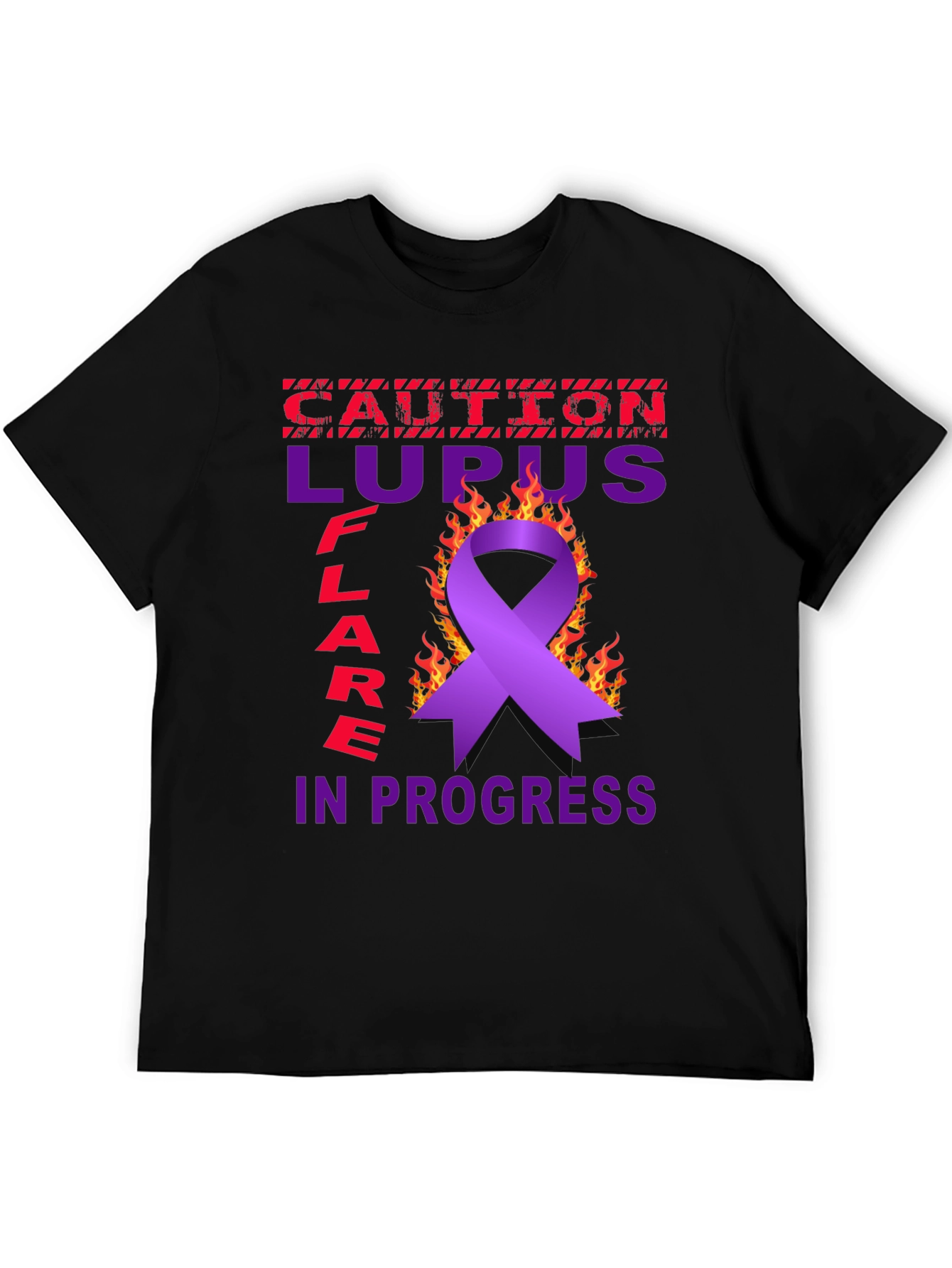 Lupus Awareness T-Shirt - Caution Flare in Progress