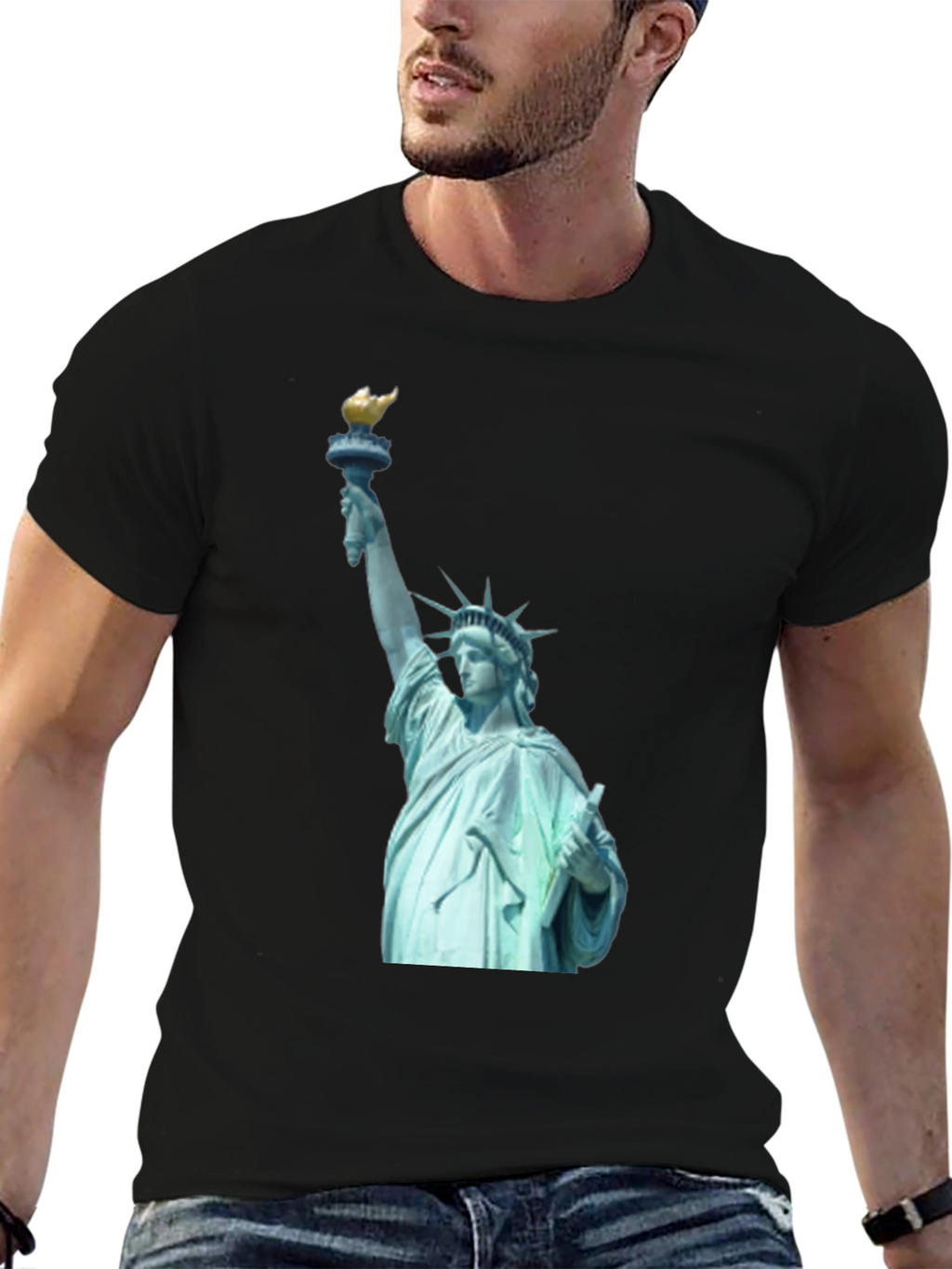 Statue of Liberty Graphic Tee - Black