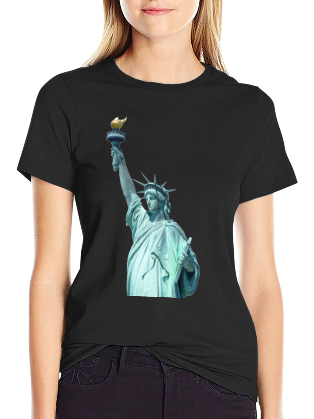 Statue of Liberty Graphic Tee - Black