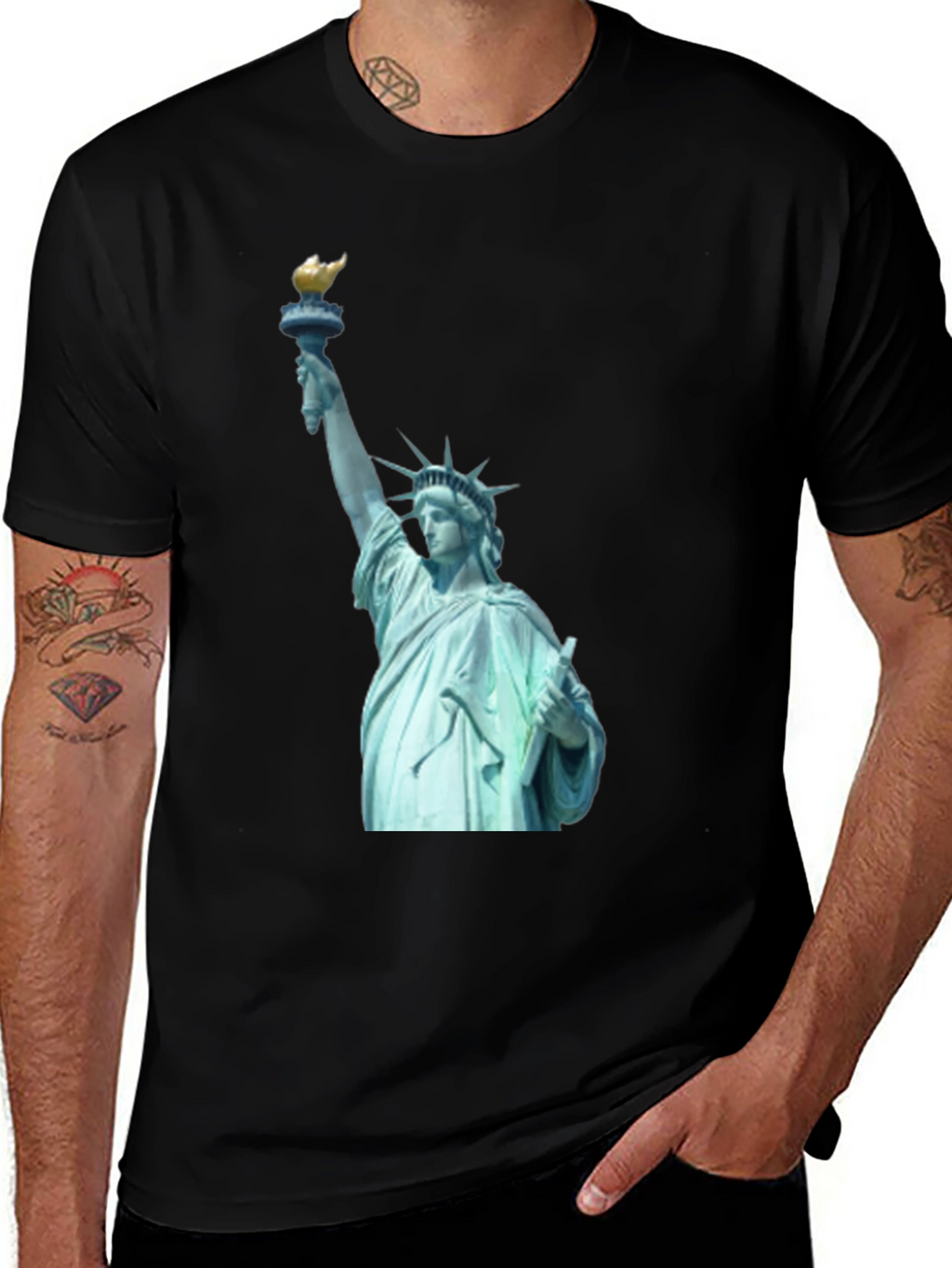 Statue of Liberty Graphic Tee - Black