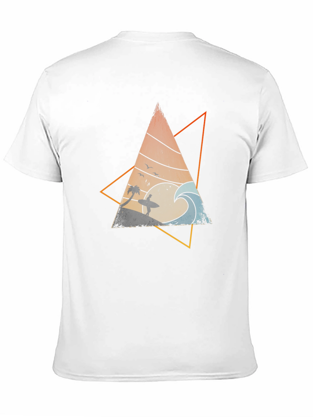 Retro Surf Triangle Graphic Tee - Cool Wave Design