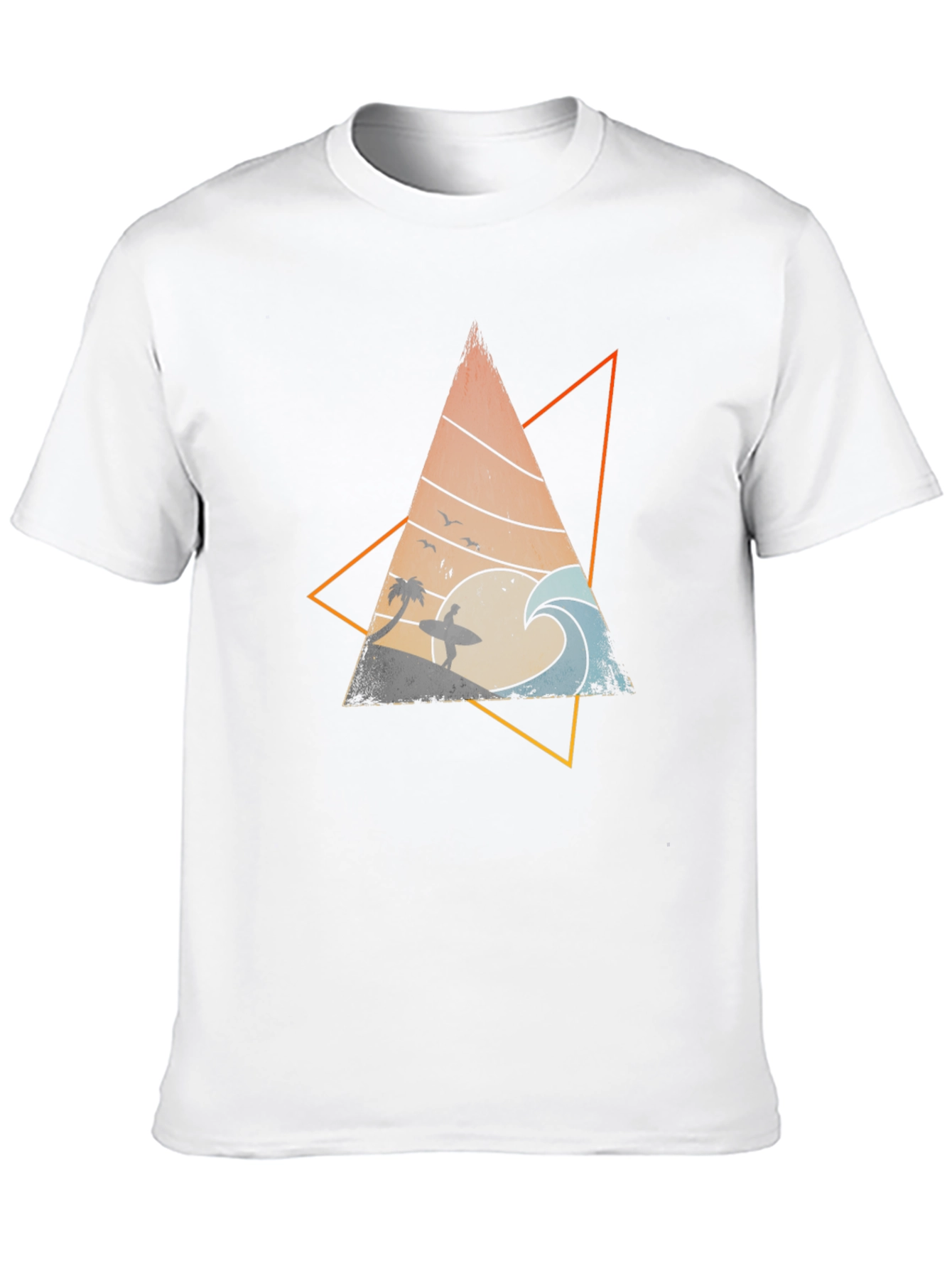 Retro Surf Triangle Graphic Tee - Cool Wave Design