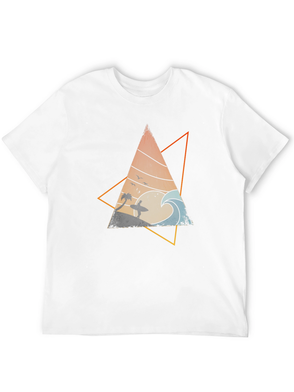 Retro Surf Triangle Graphic Tee - Cool Wave Design