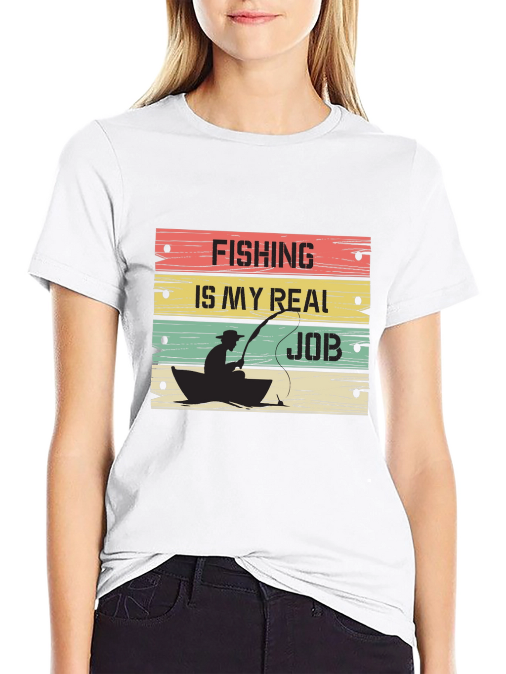 Fishing Is My Real Job Graphic T-Shirt