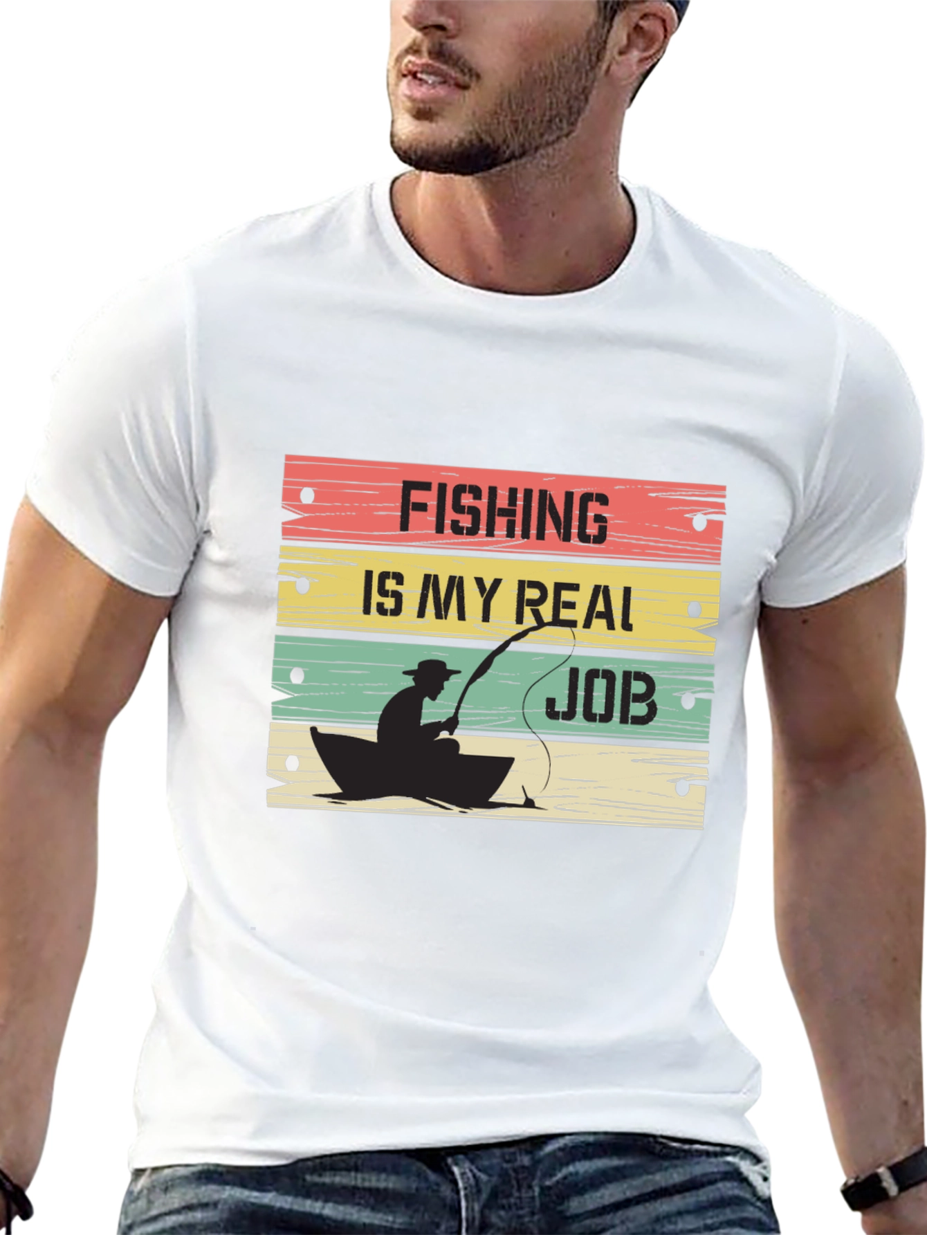 Fishing Is My Real Job Graphic T-Shirt