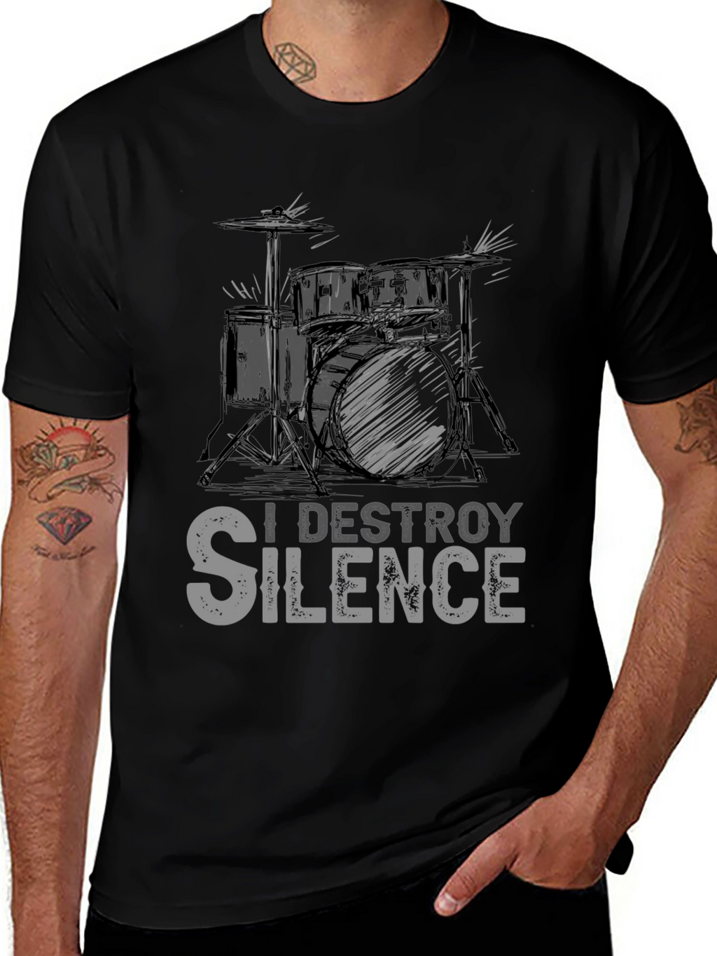 I Destroy Silence Drummer T-Shirt