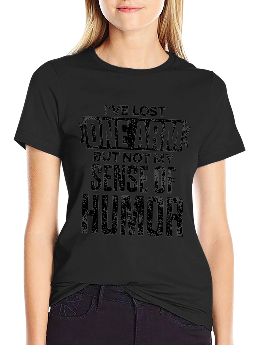 Humorous One Arm Graphic T-Shirt