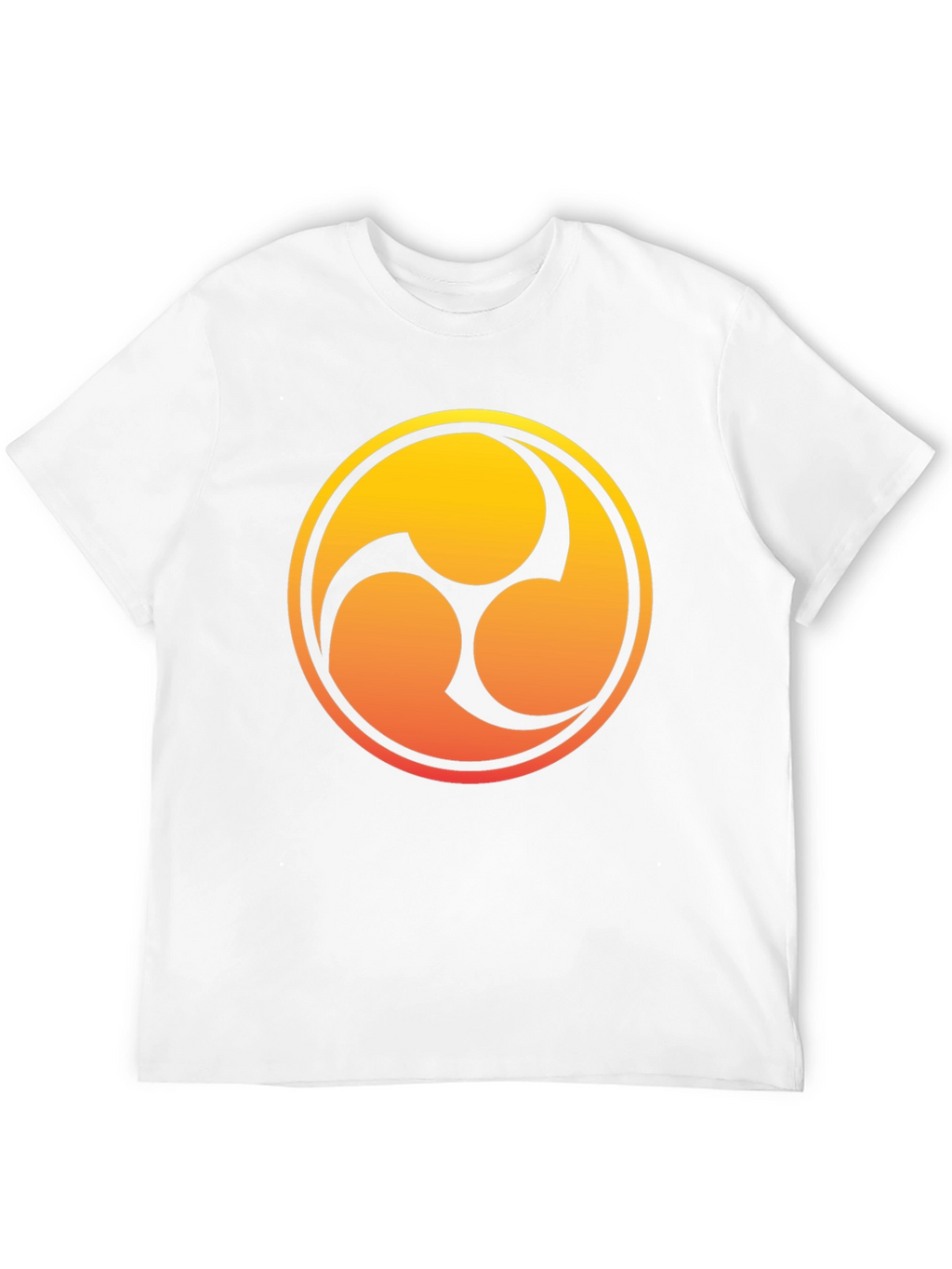 Black T-Shirt with Gradient Tomoe Design