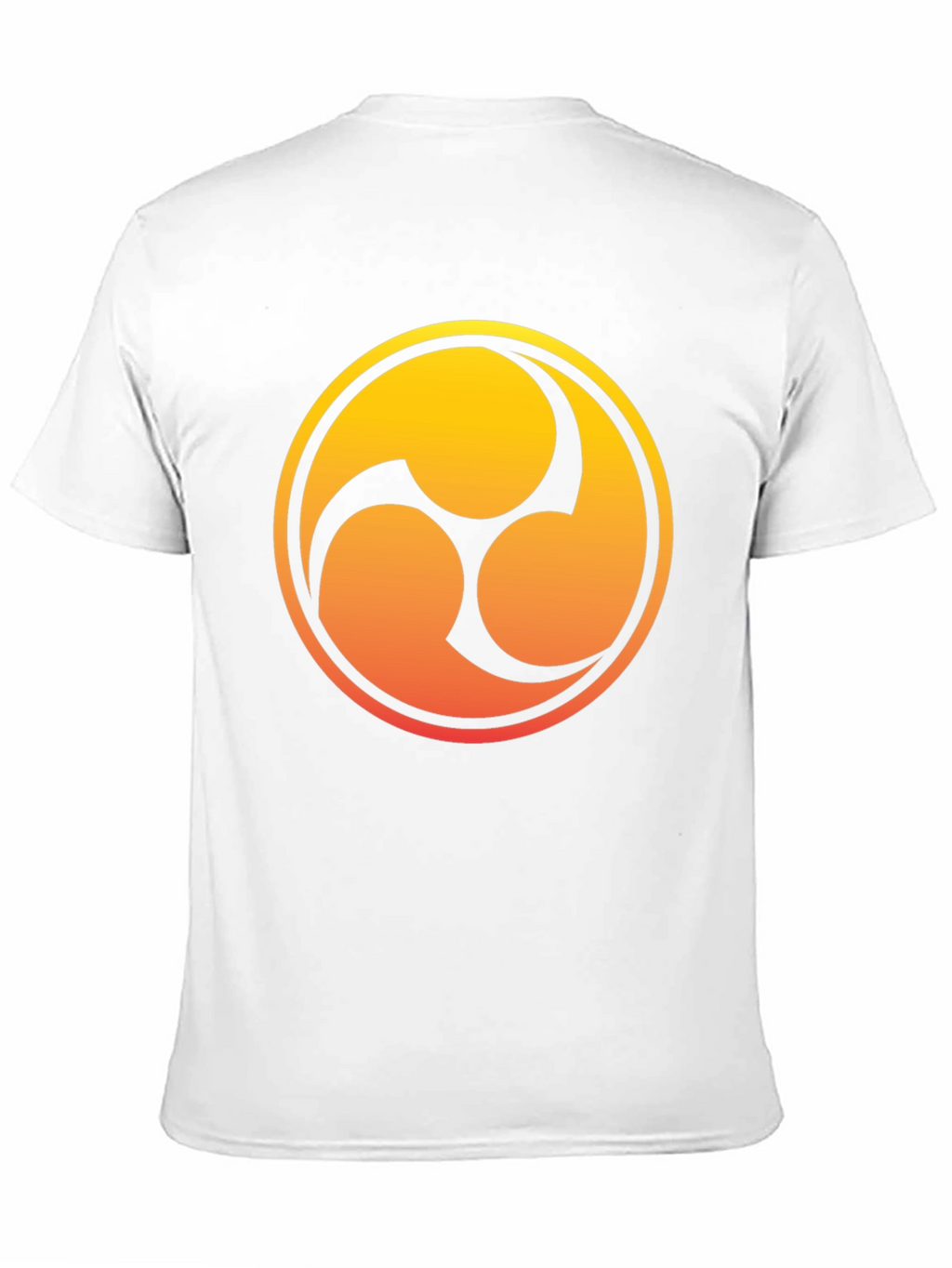 Black T-Shirt with Gradient Tomoe Design