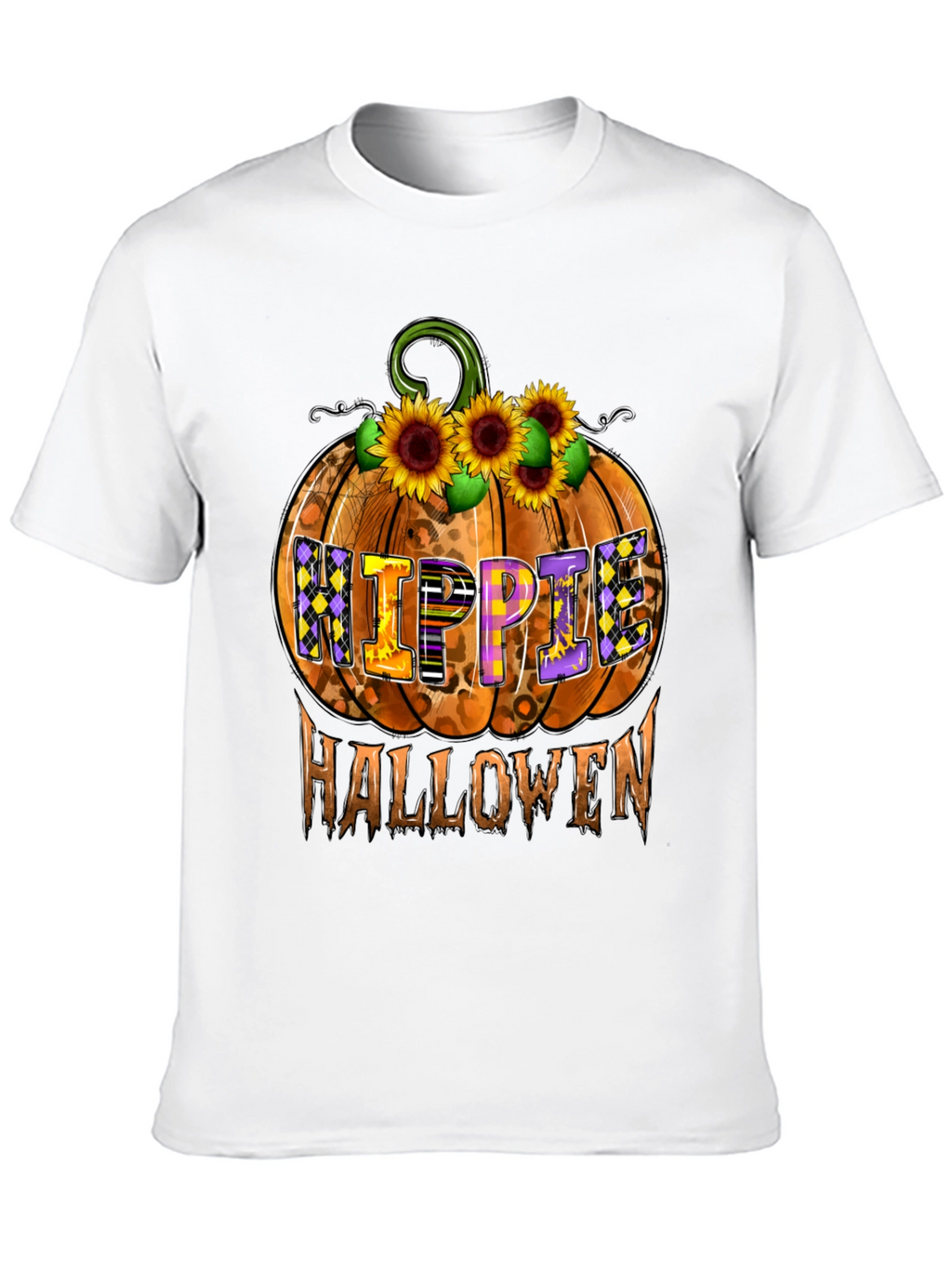 Hippie Halloween Pumpkin Graphic Tee