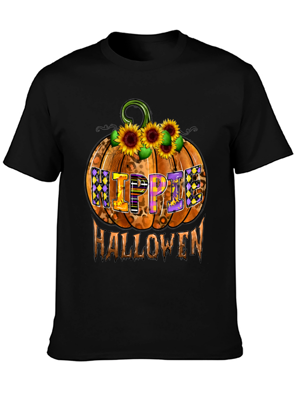 Hippie Halloween Pumpkin Graphic Tee