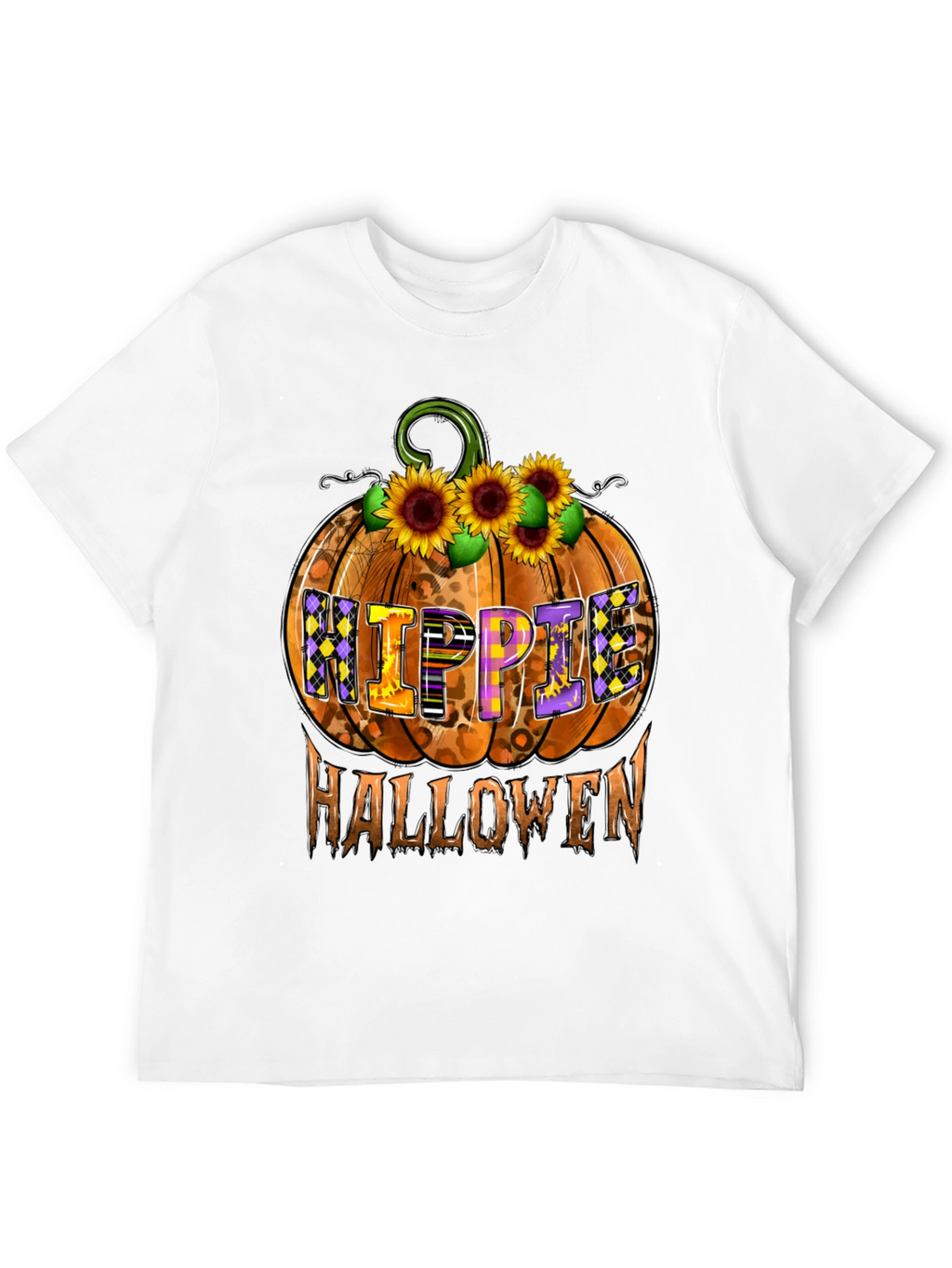 Hippie Halloween Pumpkin Graphic Tee
