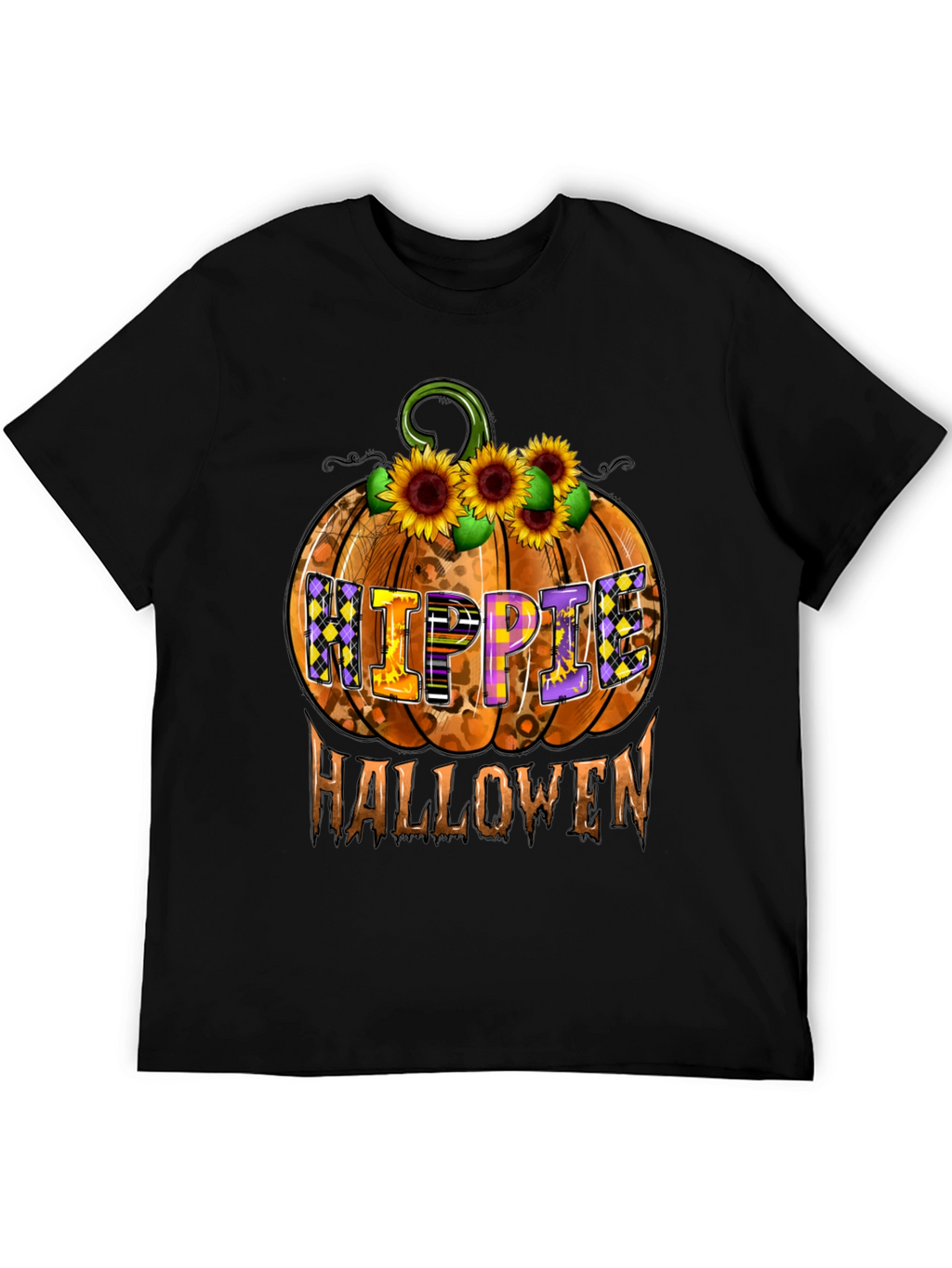 Hippie Halloween Pumpkin Graphic Tee