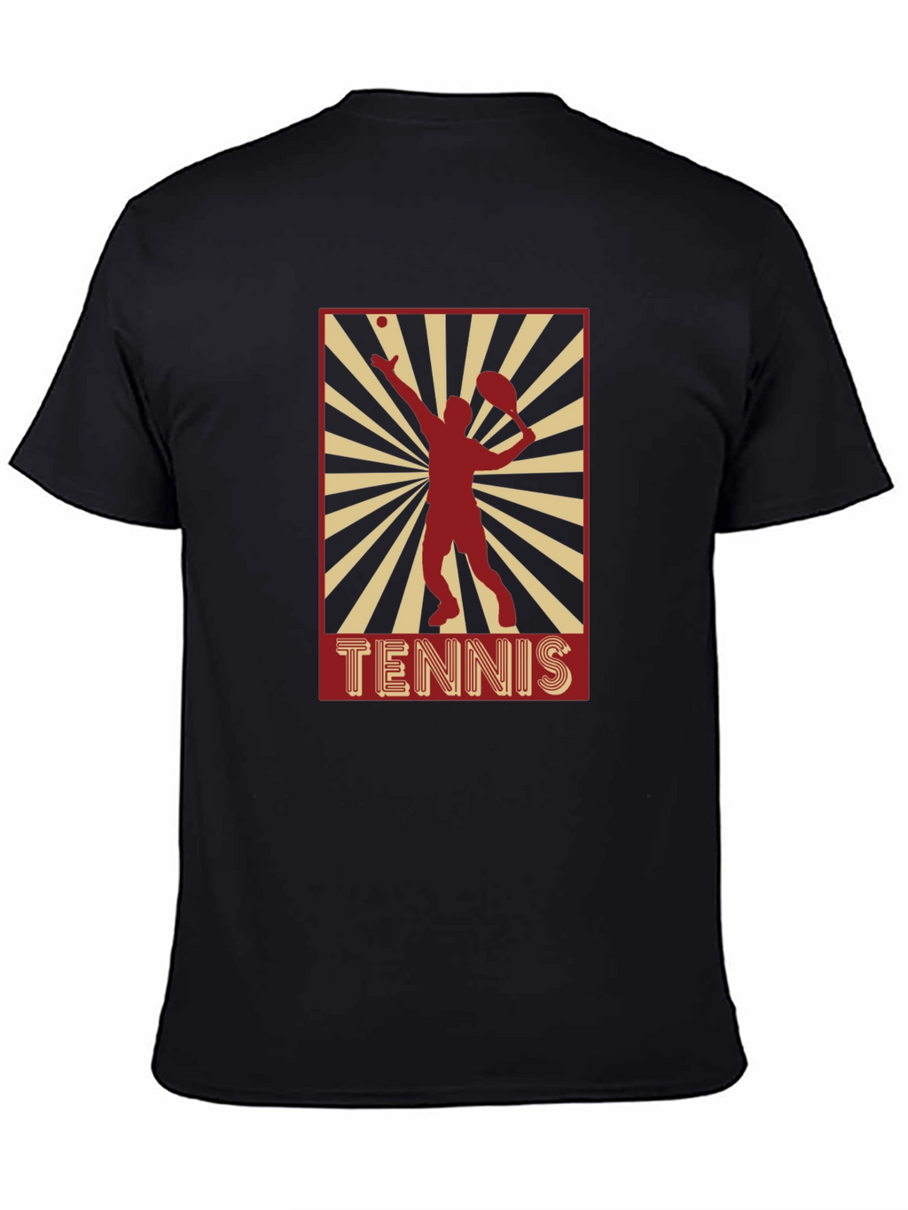 Tennis Player Graphic T-Shirt - Black