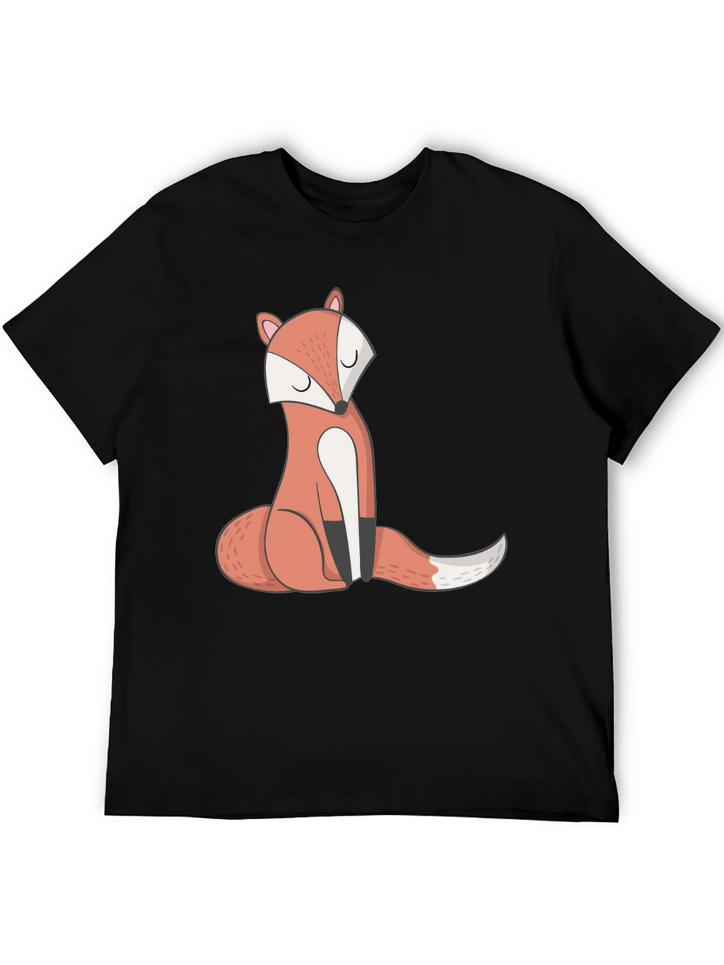 Cute Fox Graphic Tee - Mens Black T-Shirt