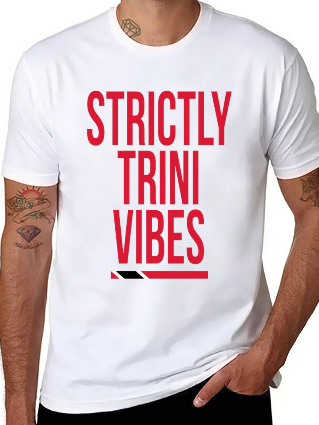 Strictly Trini Vibes Graphic Tee - Black