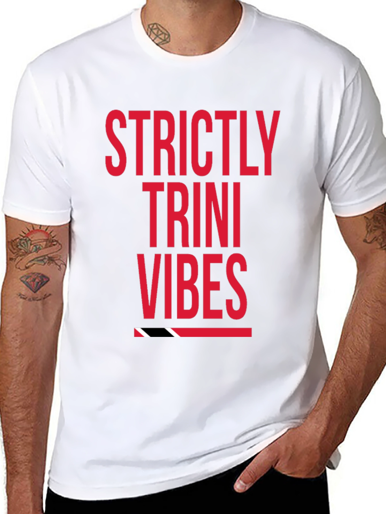 Strictly Trini Vibes Graphic Tee - Black