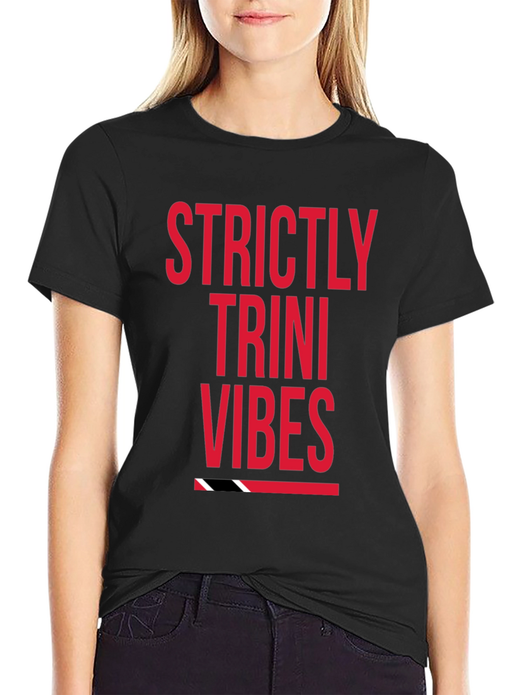 Strictly Trini Vibes Graphic Tee - Black