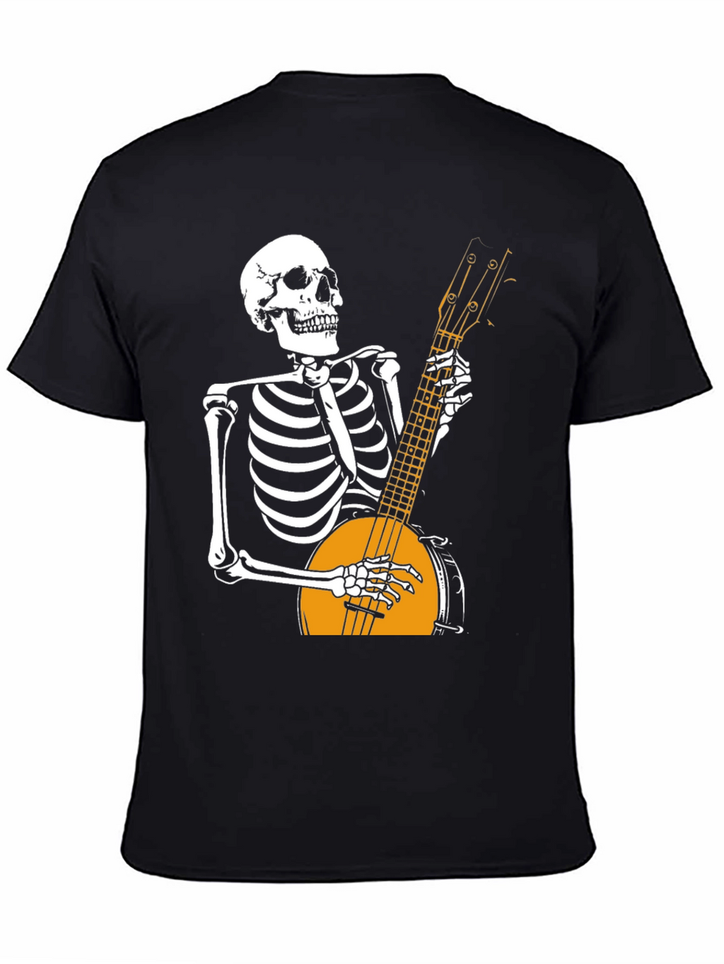 Skeleton Banjo Player Graphic T-Shirt