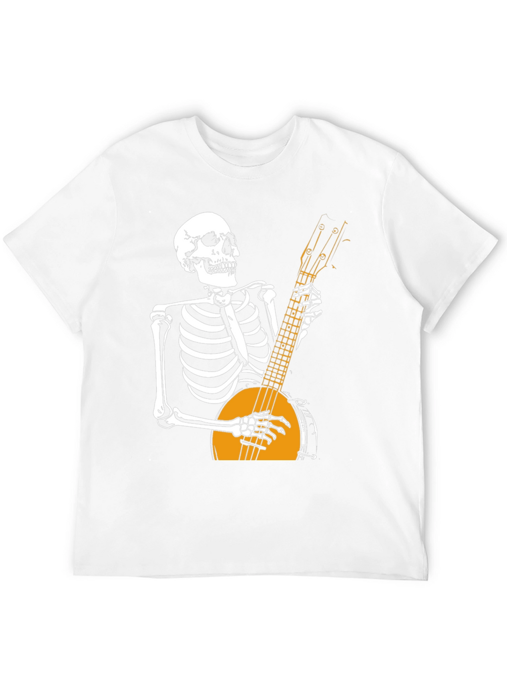 Skeleton Banjo Player Graphic T-Shirt