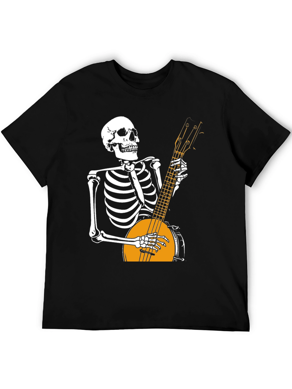 Skeleton Banjo Player Graphic T-Shirt