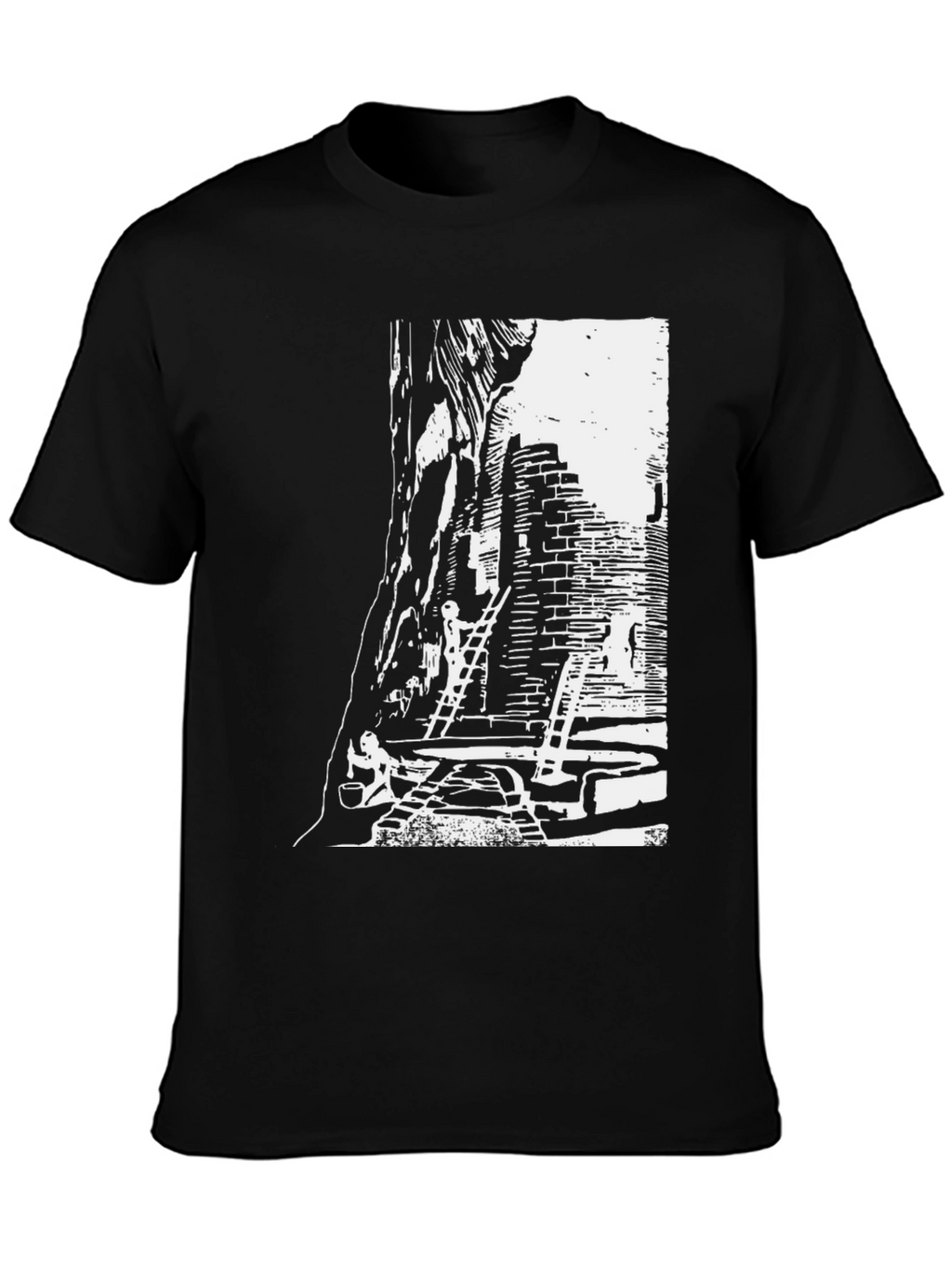 Monochrome Urban T-Shirt - Graphic Print