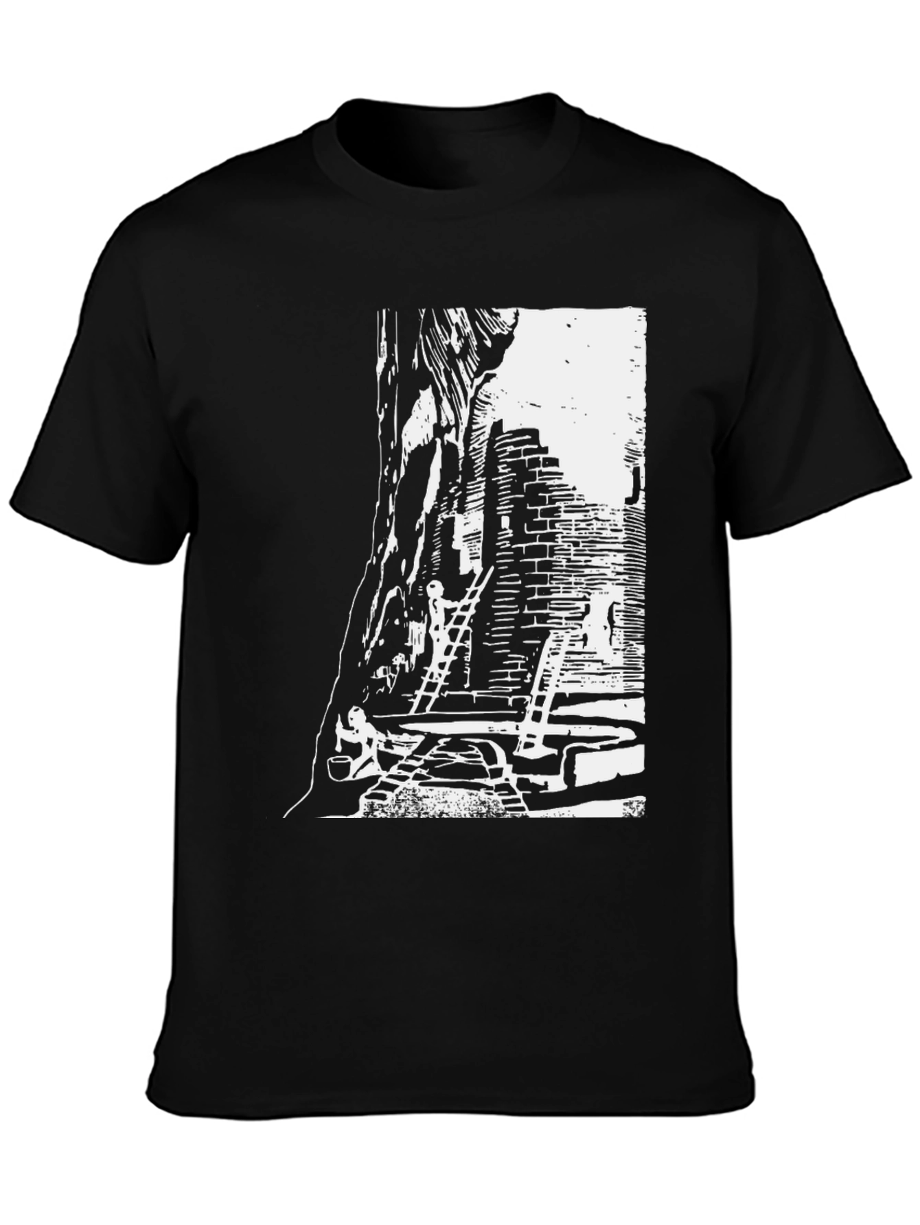 Monochrome Urban T-Shirt - Graphic Print
