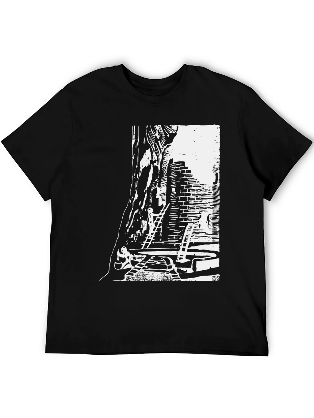 Monochrome Urban T-Shirt - Graphic Print