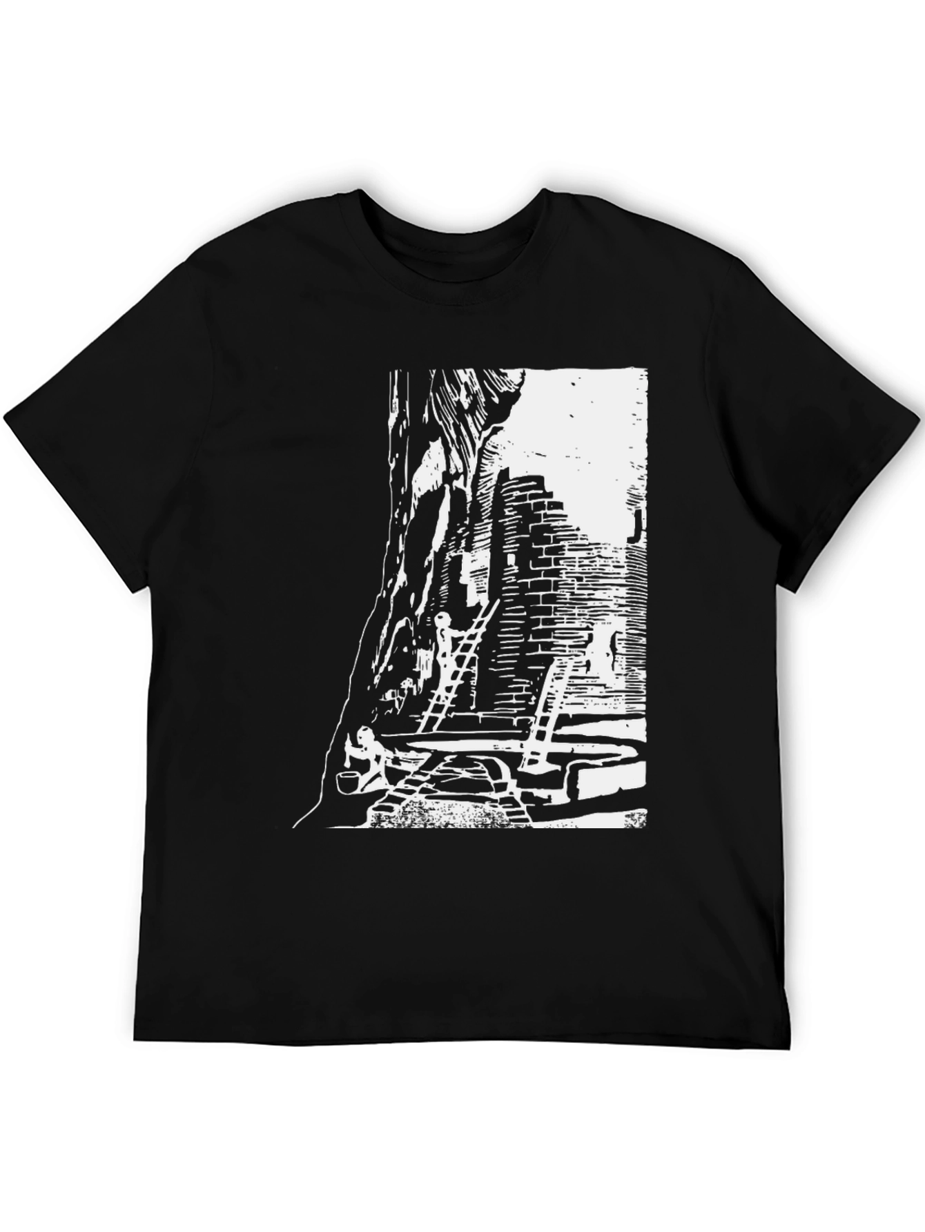 Monochrome Urban T-Shirt - Graphic Print