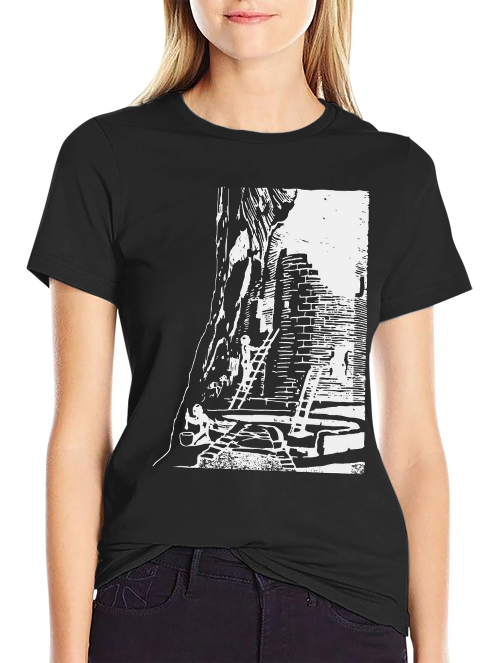 Monochrome Urban T-Shirt - Graphic Print